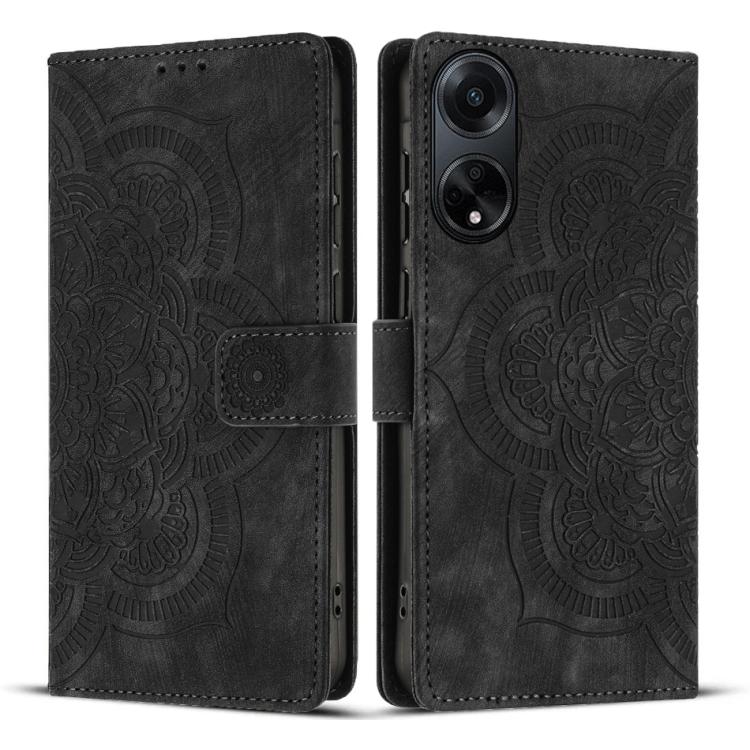 Mandala Embossed Retro Frosted Leather Phone Case, Compatible with OPPO A98 5G