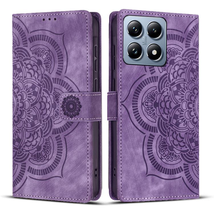 Mandala Embossed Retro Frosted Leather Phone Case