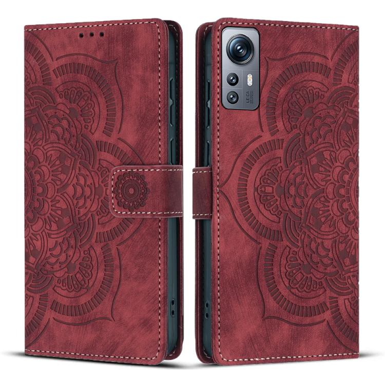 Mandala Embossed Retro Frosted Leather Phone Case, Compatible with Redmi Note 11S / 12S