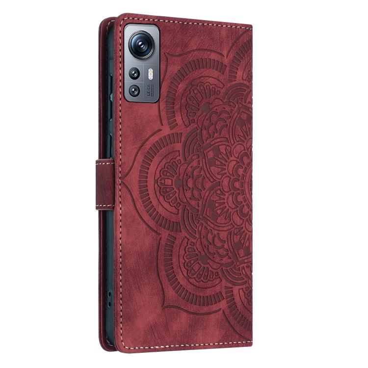 Mandala Embossed Retro Frosted Leather Phone Case, Compatible with Redmi Note 11S / 12S