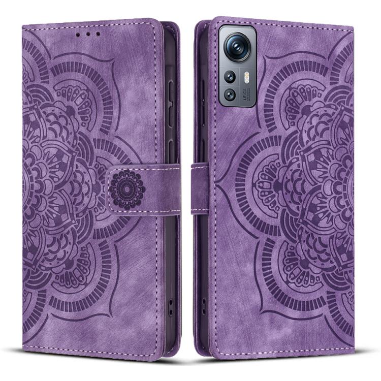 Mandala Embossed Retro Frosted Leather Phone Case, Compatible with Redmi Note 11S / 12S