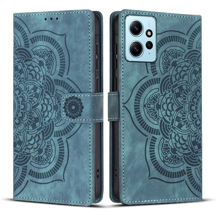 Mandala Embossed Retro Frosted Leather Phone Case, Compatible with Redmi Note 12 4G