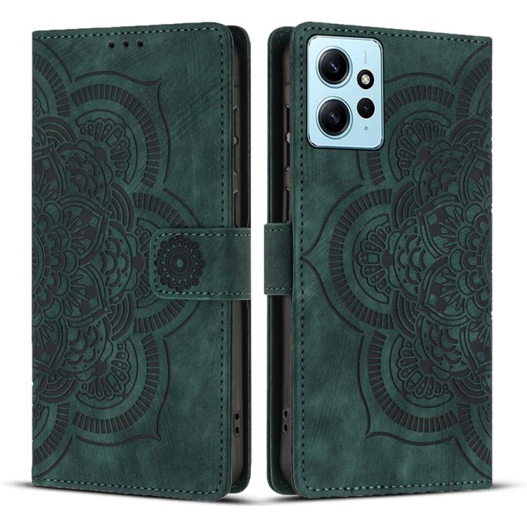 Mandala Embossed Retro Frosted Leather Phone Case, Compatible with Redmi Note 12 4G