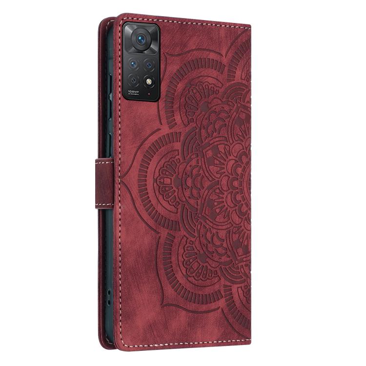 Mandala Embossed Retro Frosted Leather Phone Case, Compatible with Redmi Note 11 Pro 4G / 5G