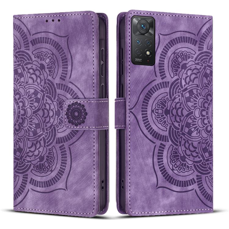 Mandala Embossed Retro Frosted Leather Phone Case, Compatible with Redmi Note 11 Pro 4G / 5G