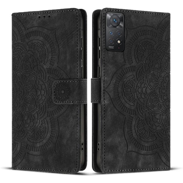 Mandala Embossed Retro Frosted Leather Phone Case, Compatible with Redmi Note 11 Pro 4G / 5G