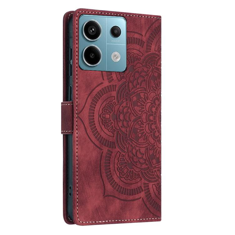 Mandala Embossed Retro Frosted Leather Phone Case, Compatible with Redmi Note 13 Pro 5G