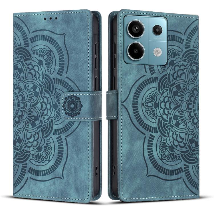 Mandala Embossed Retro Frosted Leather Phone Case, Compatible with Redmi Note 13 Pro 5G
