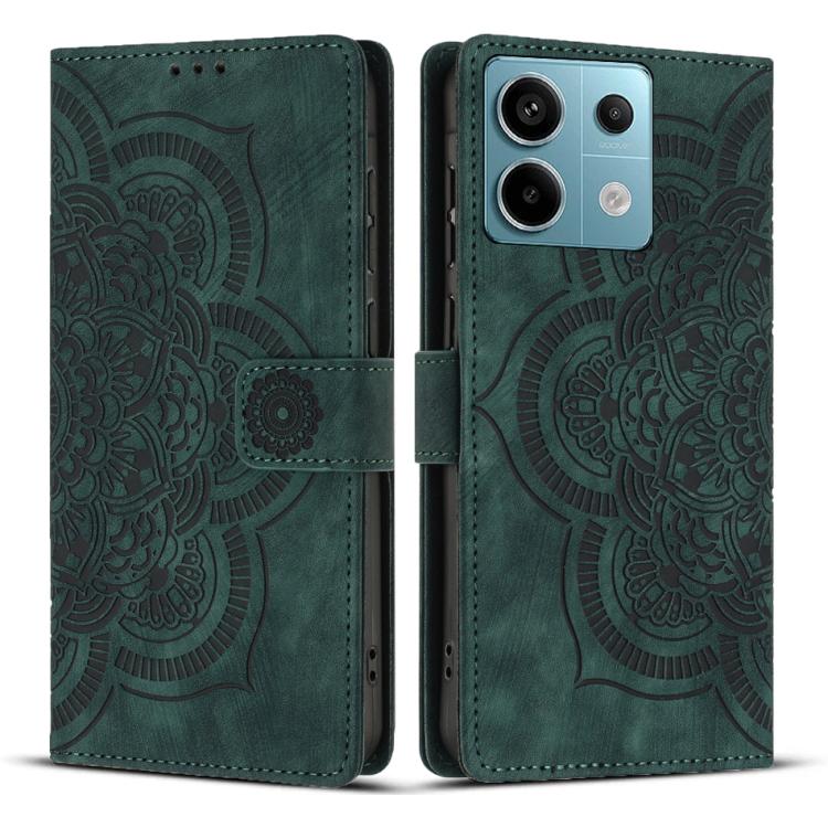 Mandala Embossed Retro Frosted Leather Phone Case, Compatible with Redmi Note 13 Pro 5G