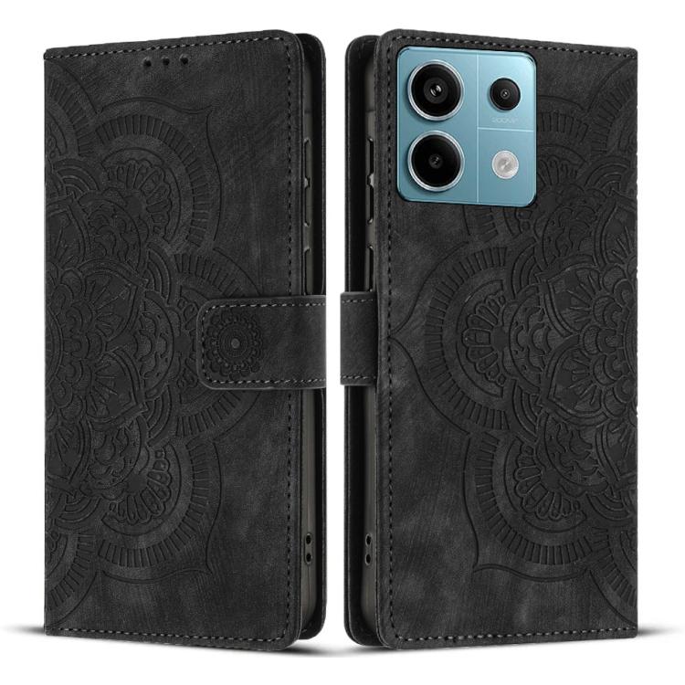 Mandala Embossed Retro Frosted Leather Phone Case, Compatible with Redmi Note 13 Pro 5G