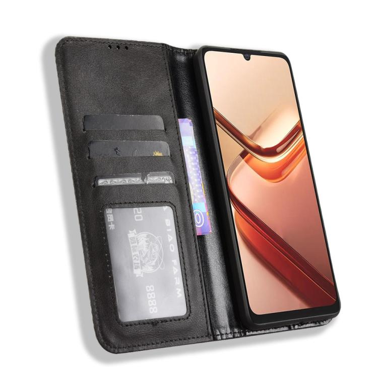Magnetic Buckle Retro Texture Leather Phone Case, Compatible with Doogee Note 58 / Note 58 Pro