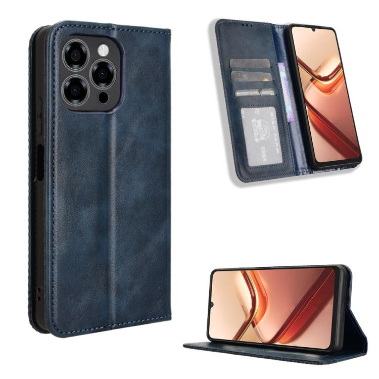 Magnetic Buckle Retro Texture Leather Phone Case, Compatible with Doogee Note 58 / Note 58 Pro