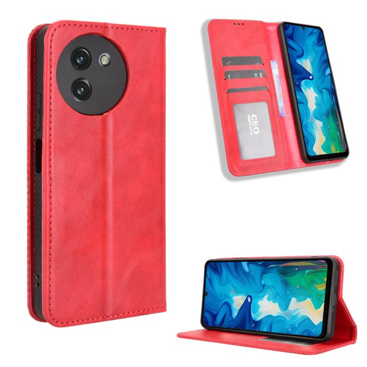 Magnetic Buckle Retro Texture Leather Phone Case, Compatible with Doogee Note 59 / Note 59 Pro