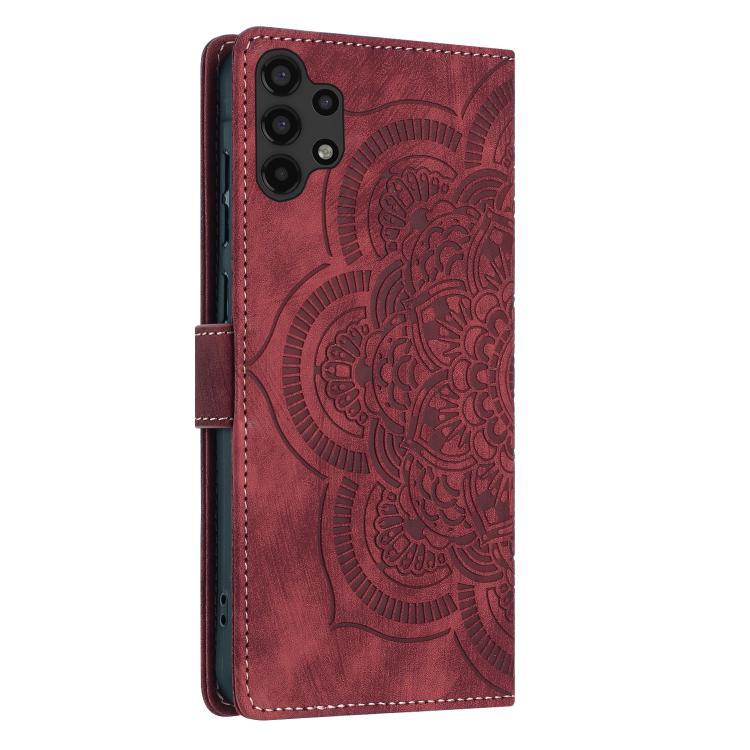 Mandala Embossed Retro Frosted Leather Phone Case, Compatible with Samsung Galaxy A32 5G