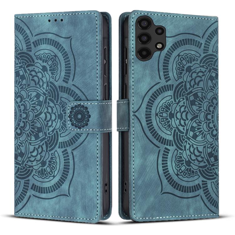 Mandala Embossed Retro Frosted Leather Phone Case, Compatible with Samsung Galaxy A32 5G