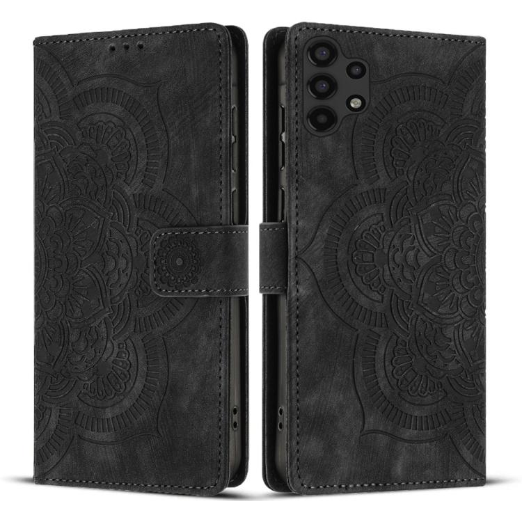 Mandala Embossed Retro Frosted Leather Phone Case, Compatible with Samsung Galaxy A32 5G
