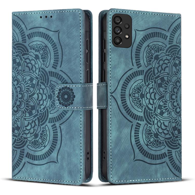 Mandala Embossed Retro Frosted Leather Phone Case, Compatible with Samsung Galaxy A53 5G