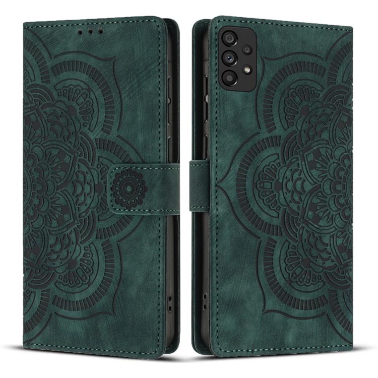 Mandala Embossed Retro Frosted Leather Phone Case, Compatible with Samsung Galaxy A53 5G