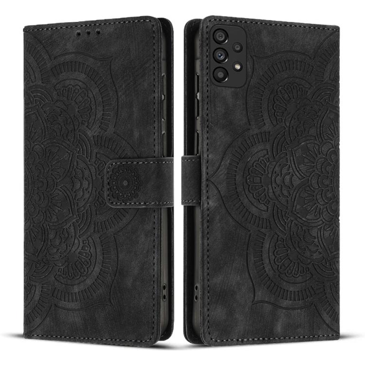 Mandala Embossed Retro Frosted Leather Phone Case, Compatible with Samsung Galaxy A53 5G