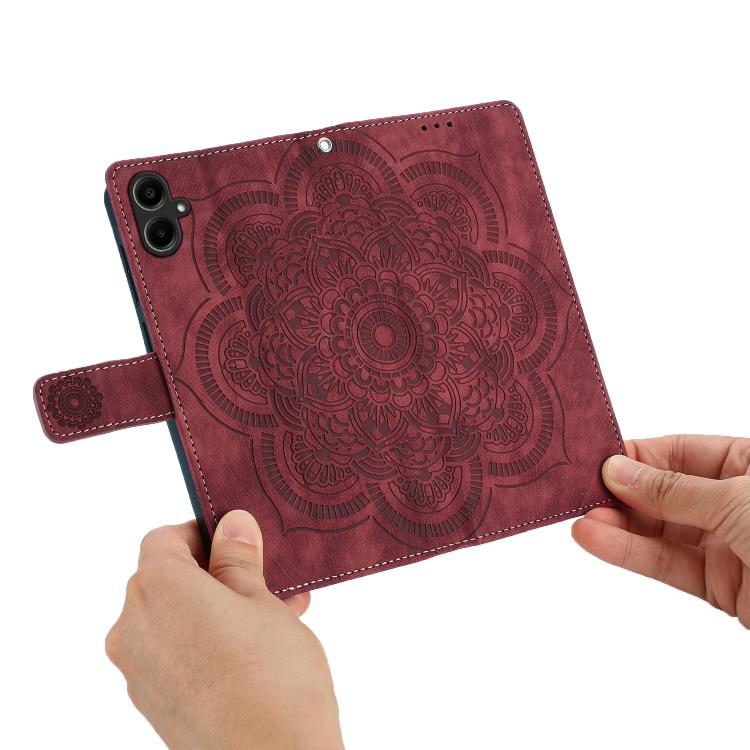 Mandala Embossed Retro Frosted Leather Phone Case, Compatible with Samsung Galaxy S25 FE 5G