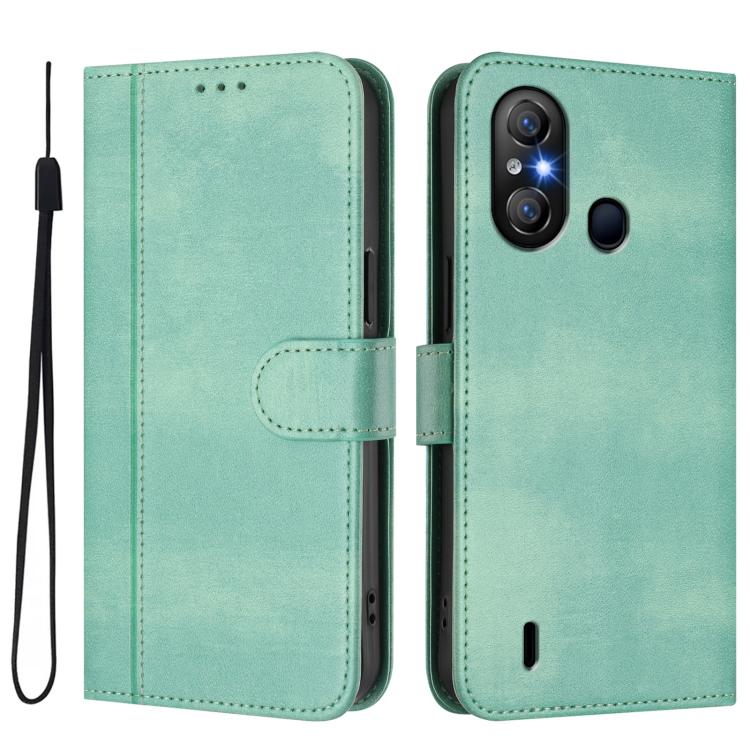 Line Splicing Buckle Retro Leather Phone Case, Compatible with itel A58 Lite / A49 Play