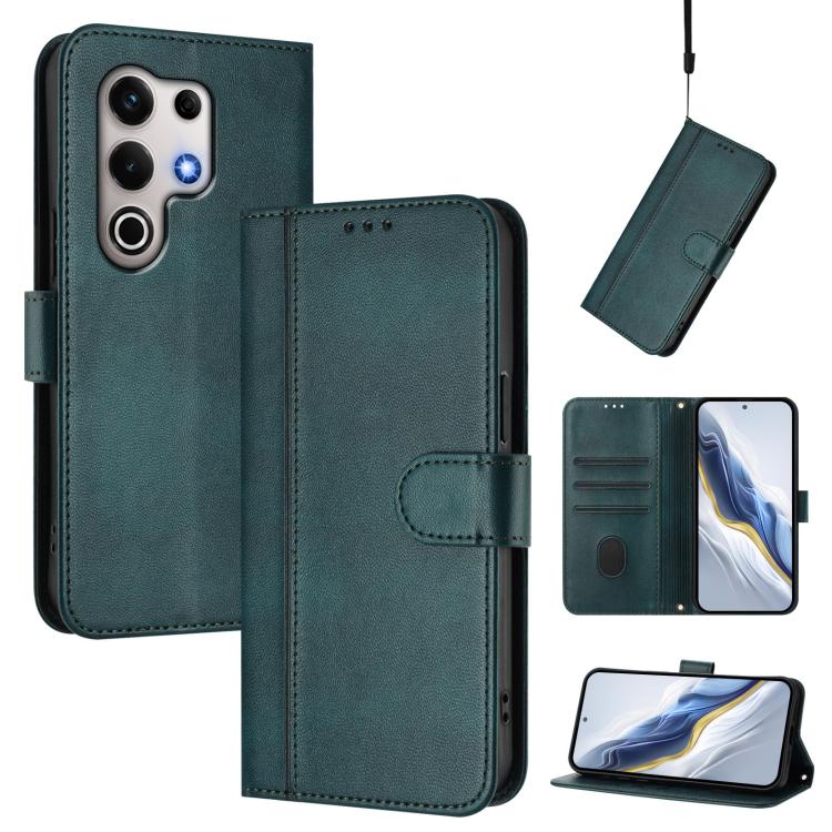 Line Splicing Buckle Retro Leather Phone Case, Compatible with itel S25 Ultra 4G
