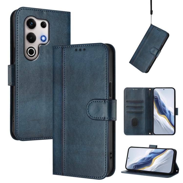 Line Splicing Buckle Retro Leather Phone Case, Compatible with itel S25 Ultra 4G