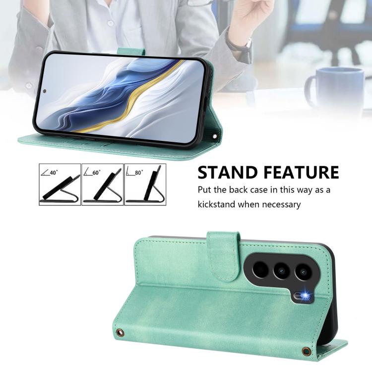 Line Splicing Buckle Retro Leather Phone Case, Compatible with itel Power 70