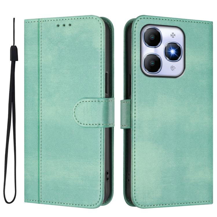 Line Splicing Buckle Retro Leather Phone Case, Compatible with itel A90 4G