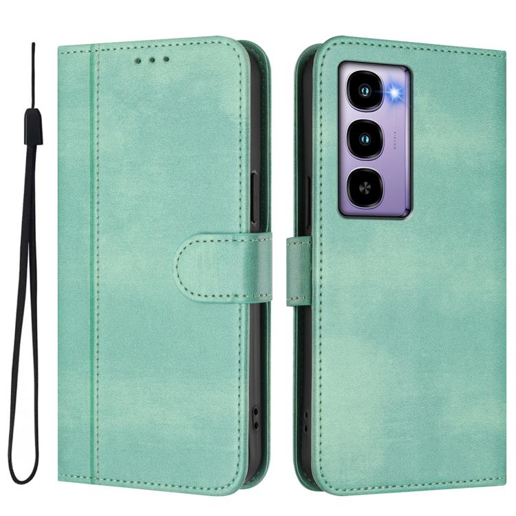 Line Splicing Buckle Retro Leather Phone Case, Compatible with itel City 100