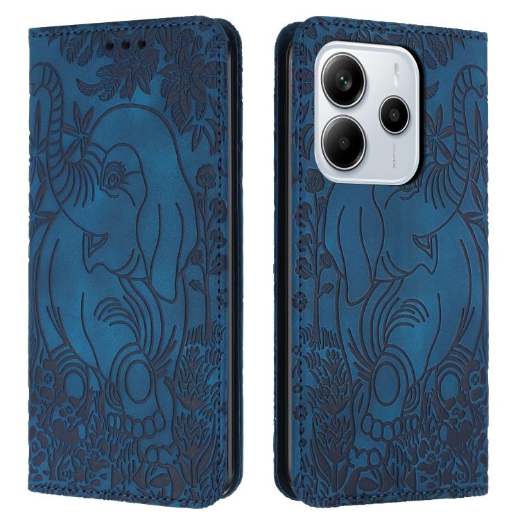 Retro Elephant Embossed Leather Phone Case, Compatible with Redmi Note 14 4G 164.84mm