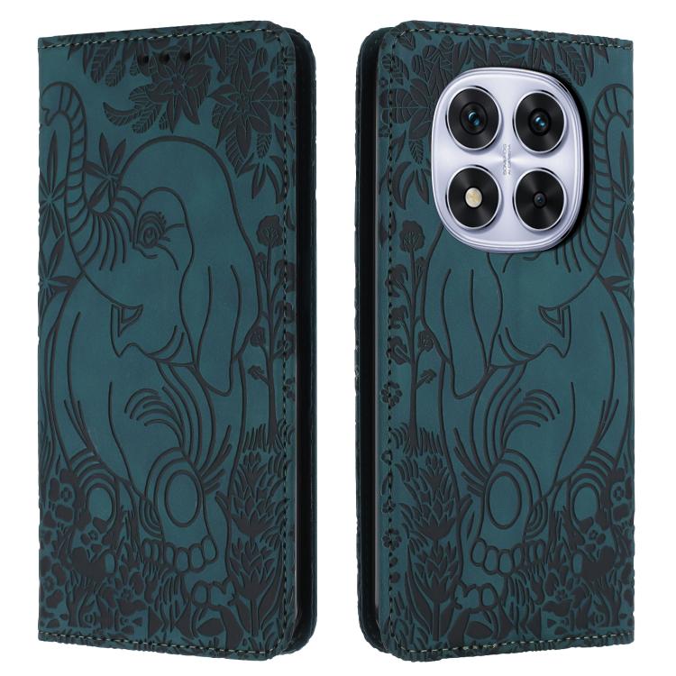 Retro Elephant Embossed Leather Phone Case, Compatible with Redmi Note 14 Pro / 14 Pro+ 5G
