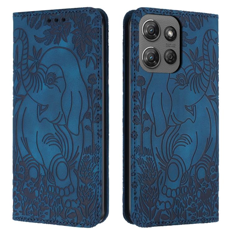 Retro Elephant Embossed Leather Phone Case, Compatible with Motorola Moto G Power 2025
