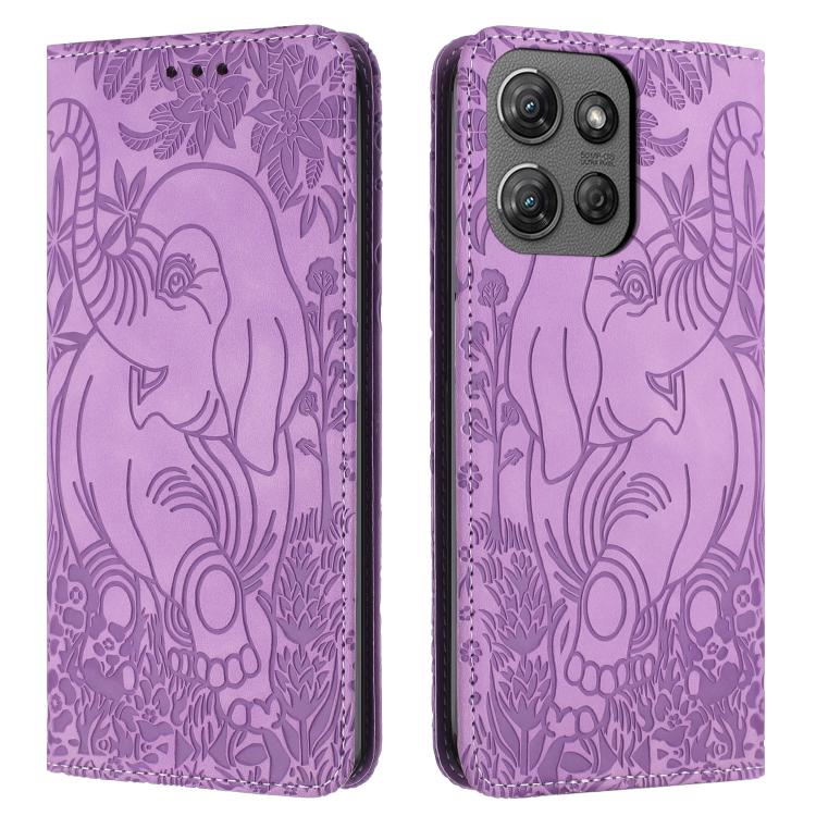 Retro Elephant Embossed Leather Phone Case, Compatible with Motorola Moto G Power 2025