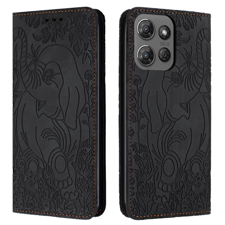 Retro Elephant Embossed Leather Phone Case, Compatible with Motorola Moto G Power 2025