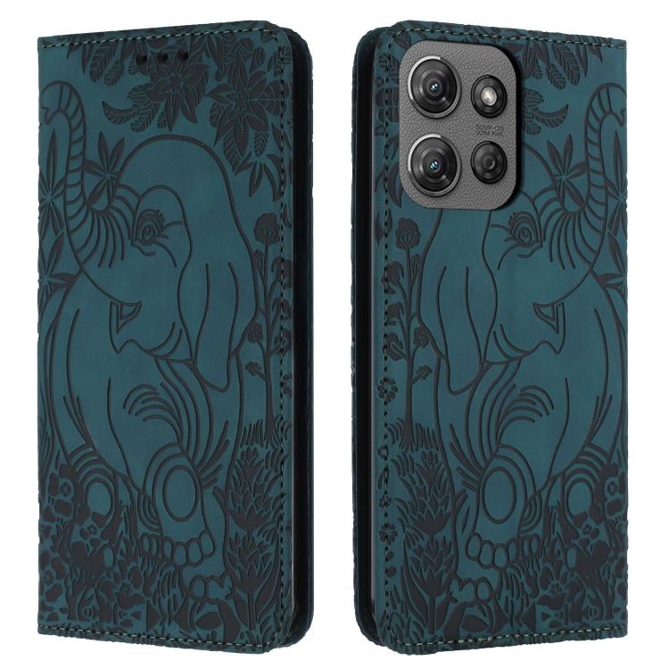 Retro Elephant Embossed Leather Phone Case, Compatible with Motorola Moto G Power 2025