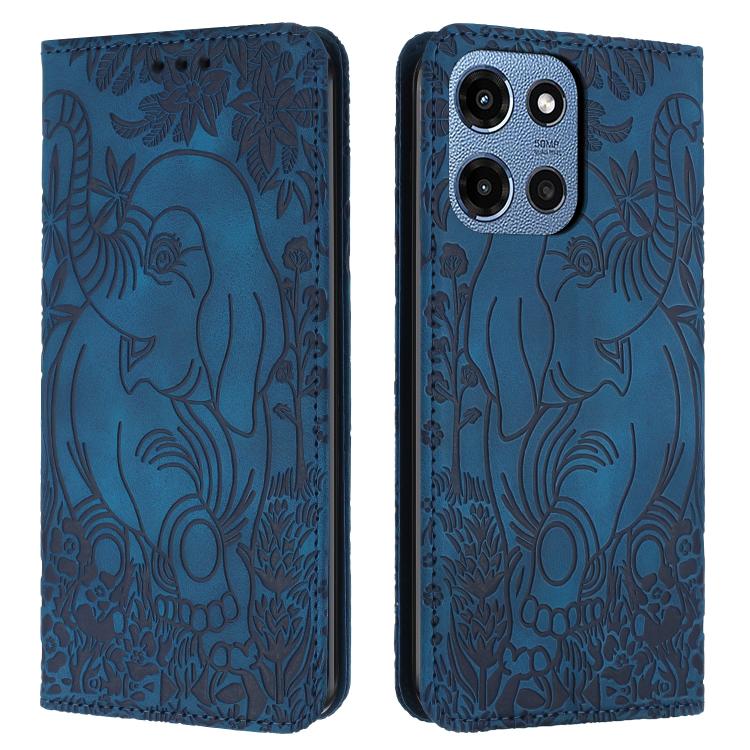 Retro Elephant Embossed Leather Phone Case, Compatible with Motorola Moto G 2025