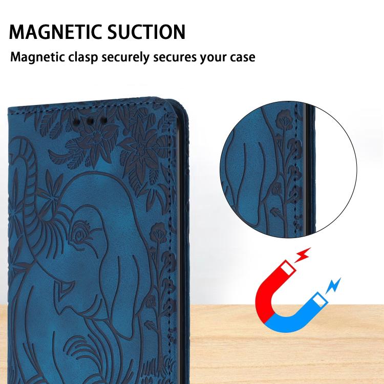 Retro Elephant Embossed Leather Phone Case, Compatible with Motorola Moto G 2025