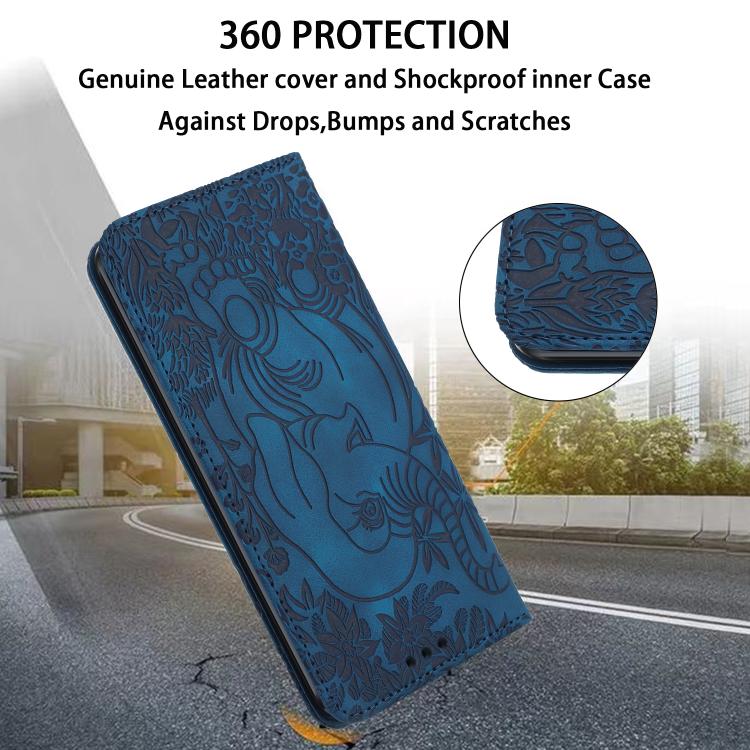 Retro Elephant Embossed Leather Phone Case, Compatible with Motorola Moto G 2025