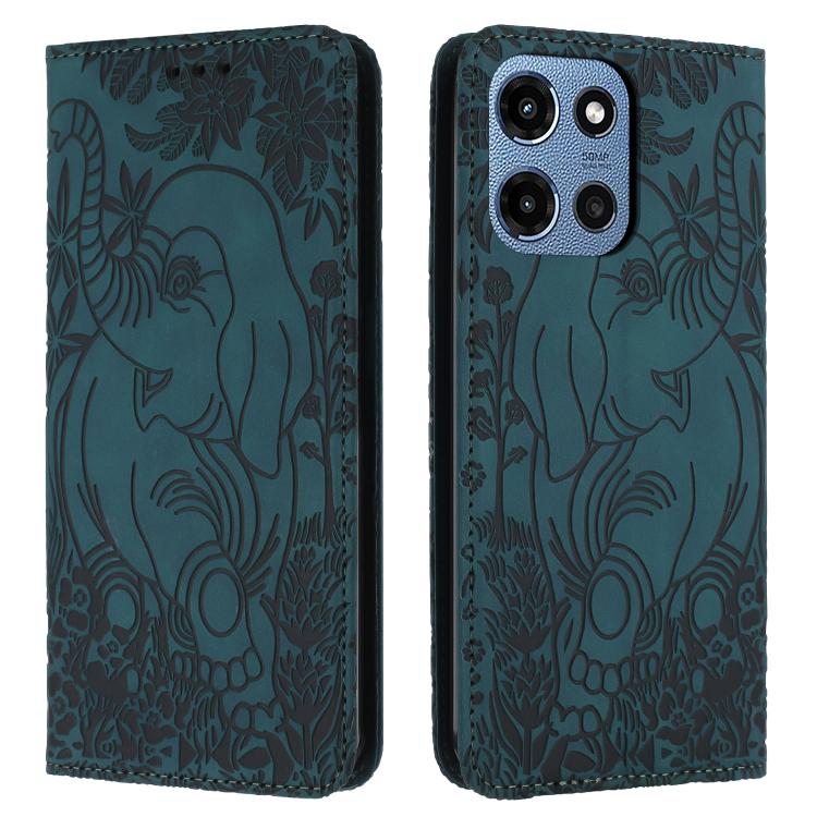 Retro Elephant Embossed Leather Phone Case, Compatible with Motorola Moto G 2025