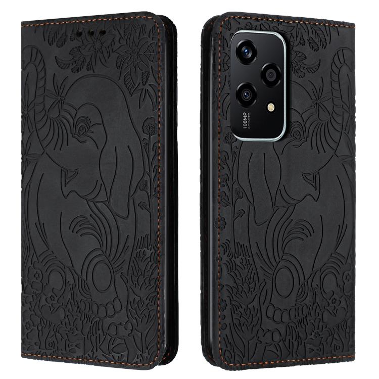 Retro Elephant Embossed Leather Phone Case, Compatible with Honor 200 Lite Global