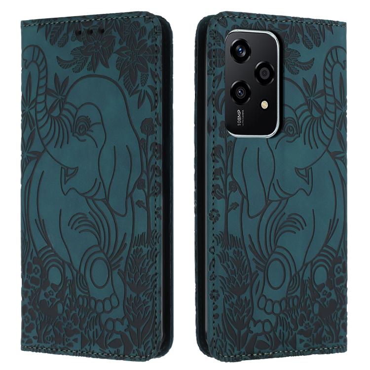 Retro Elephant Embossed Leather Phone Case, Compatible with Honor 200 Lite Global
