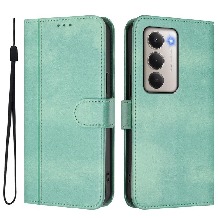 Line Splicing Buckle Retro Leather Phone Case
