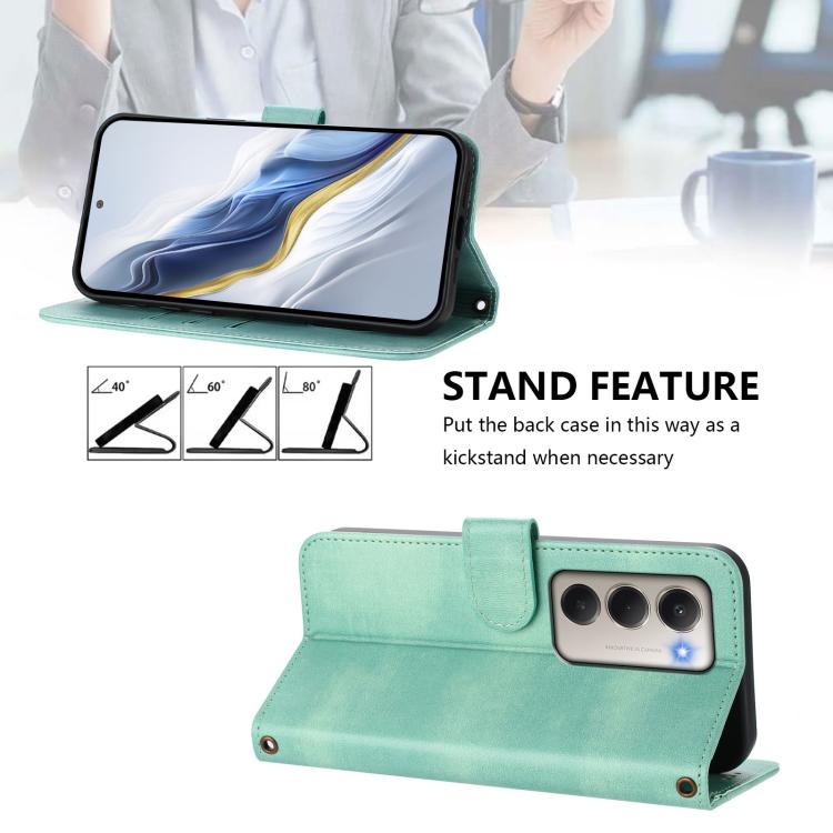 Line Splicing Buckle Retro Leather Phone Case
