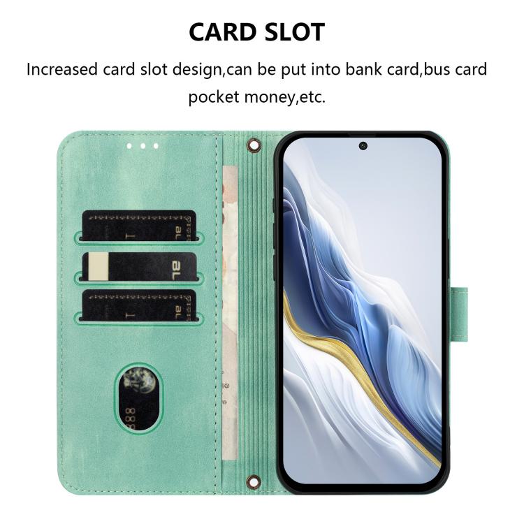 Line Splicing Buckle Retro Leather Phone Case