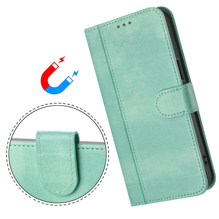 Line Splicing Buckle Retro Leather Phone Case