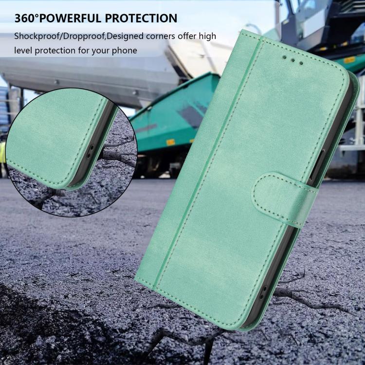 Line Splicing Buckle Retro Leather Phone Case
