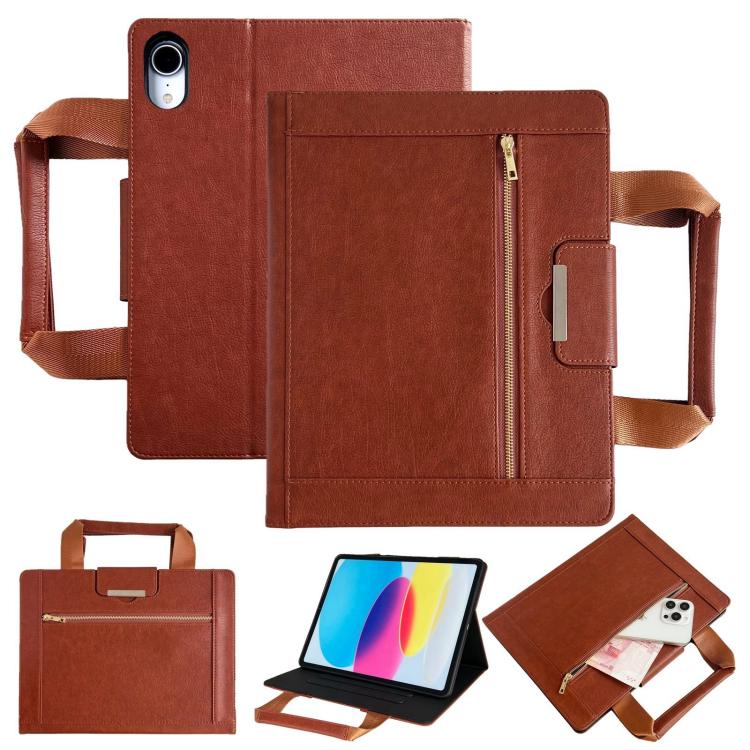 Zipper Handle Retro Smart Leather Tablet Case, Compatible with iPad mini 2024 / 6