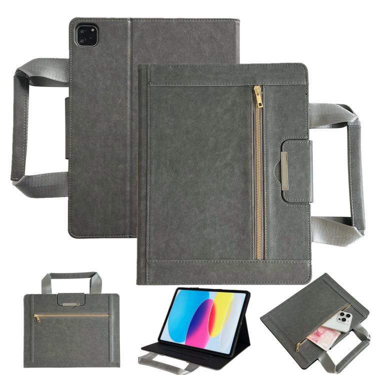 Zipper Handle Retro Smart Leather Tablet Case, Compatible with iPad Pro 13 2024