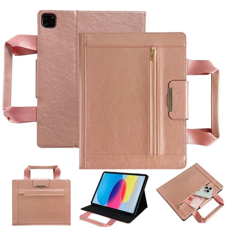 Zipper Handle Retro Smart Leather Tablet Case, Compatible with iPad Pro 13 2024